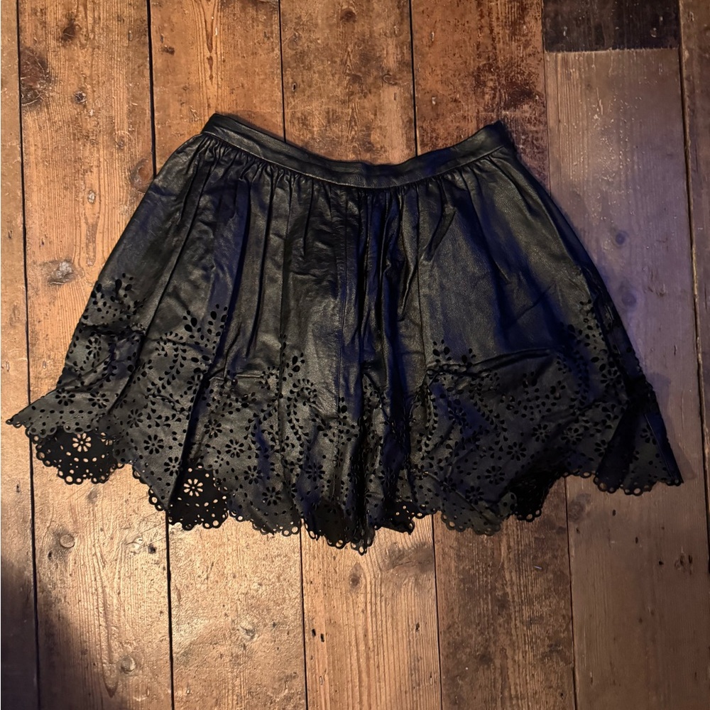 Chloe Savigny / Opening Ceremony Black Real Leather Skirt Size Small